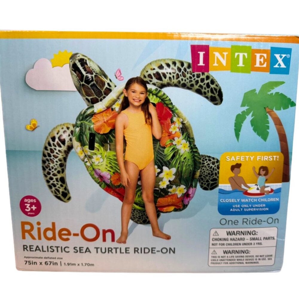 **NEW in Box** Intex Inflatable Realistic Sea Turtle Ride-On, 75" x 67"
